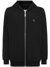 Philipp Plein Hoodie Sweatjacket Ls Strass Skull In Black