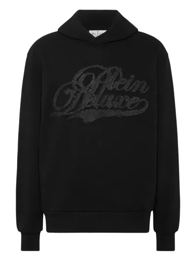 Philipp Plein Crystal-embellished Hoodie In Black