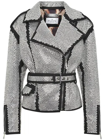 Philipp Plein Crystal-embellished Jacket In Black