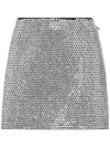 Philipp Plein Crystal-embellished Leather Miniskirt In Black