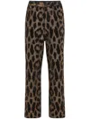 Philipp Plein Crystal-embellished Leopard Jeans In Brown