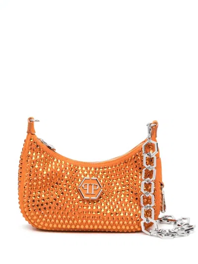 Philipp Plein Schultertasche Mit Kristallen In Orange