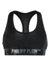 Philipp Plein Crystal-embellished Logo-underband Bra In Black