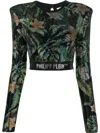 Philipp Plein Langarmshirt Mit Kristallen In Black