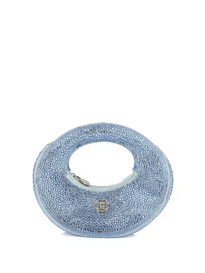 Philipp Plein Crystal-embellished Mini Bag In Blue