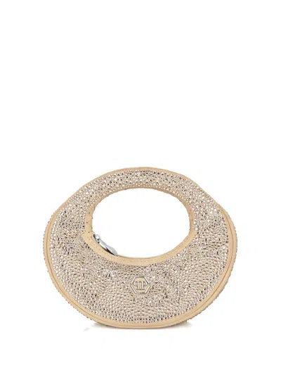 Philipp Plein Crystal-embellished Mini Bag In Neutrals