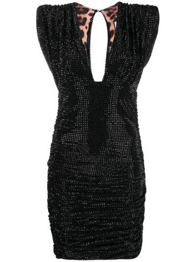 Philipp Plein Crystal-embellished Mini Dress In Black