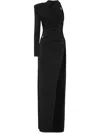 Philipp Plein Crystal-embellished One-shoulder Maxi Dress In Black
