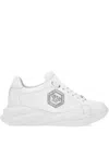 Philipp Plein Crystal-embellished Platform Sneakers In White