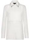 PHILIPP PLEIN CRYSTAL-EMBELLISHED SHEER SHIRT