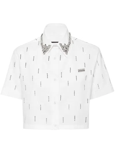 Philipp Plein Crystal-embellished Shirt In White