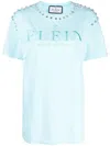 Philipp Plein T-shirt Mit Kristallen In Blue