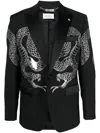 Philipp Plein Crystal-embellished Single-breasted Blazer In Black