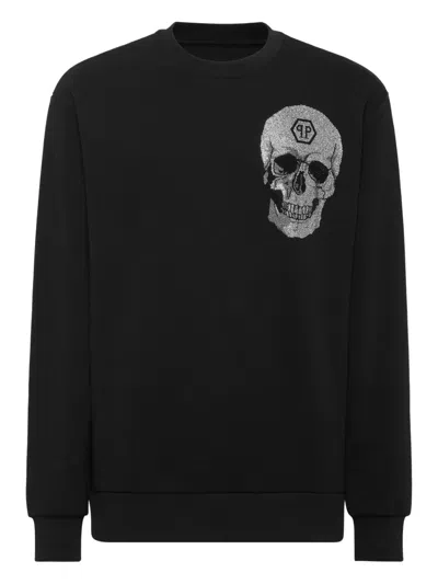 Philipp Plein Crystal-embellished Sweatshirt In Black