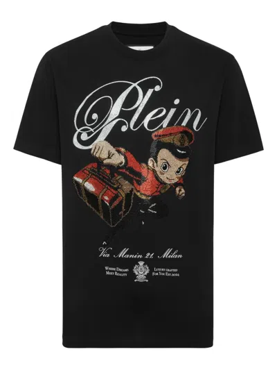 Philipp Plein Crystal-embellished T-shirt In Black