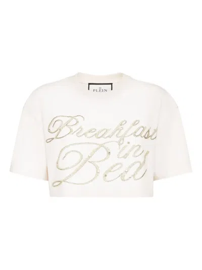 Philipp Plein Crystal-embellished T-shirt In White