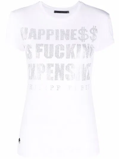 Philipp Plein Crystal-embellished T-shirt In White