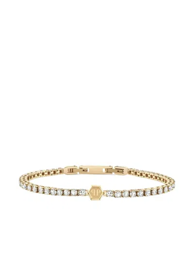 Philipp Plein Crystal-embellished Tennis Bracelet In Gold