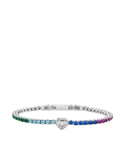 Philipp Plein Crystal-embellished Tennis Bracelet In Metallic