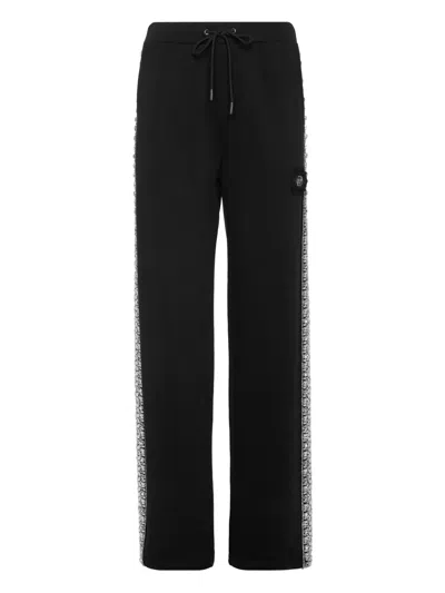 Philipp Plein Crystal-embellished Track Pants In Black