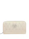 Philipp Plein Crystal-embellished Wallet In Neutrals