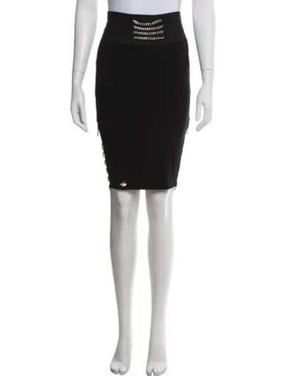 Pre-owned Philipp Plein Crystal Embellishments Knee-length Skirt In Black