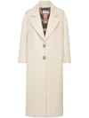 Philipp Plein Crystal-embroidered Skull Coat In Neutrals
