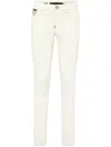 Philipp Plein Crystal-heart Jeans In Neutrals