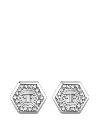 Philipp Plein Crystal Legacy Earrings In Silver