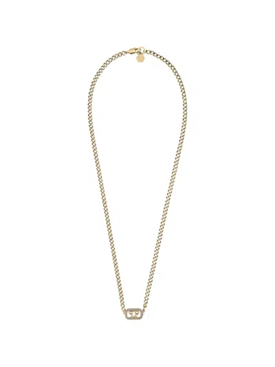 Philipp Plein Crystal Lettering Necklace In Gold
