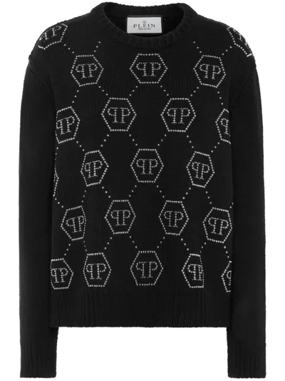Philipp Plein Crystal-logo Jumper In Black