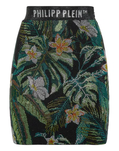 PHILIPP PLEIN CRYSTAL MINI SKIRT HAWAII