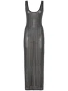 Philipp Plein Crystal-monogram Maxi Dress In Black