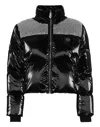 Philipp Plein Crystal-embellished Cropped Puffer Jacket In Black