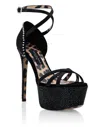 Philipp Plein Crystal Platform Sandals In Black