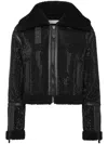 Philipp Plein Crystal Shearling Jacket In Black