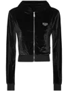 Philipp Plein Hoodie Sweatjacket Crystal Signature In Black