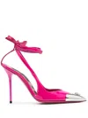 Philipp Plein Crystal Skull 105mm Leather Pumps In Pink