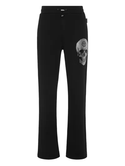 Philipp Plein Crystal Skull Track Pants In Black
