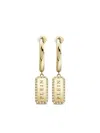Philipp Plein Crystal Tag Earrings In 金色