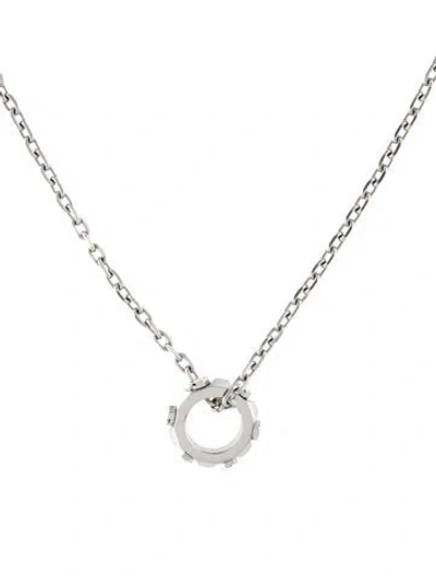 Pre-owned Philipp Plein Crystal "the Plein Cuff" Pendant Necklace, 20" In Transparent