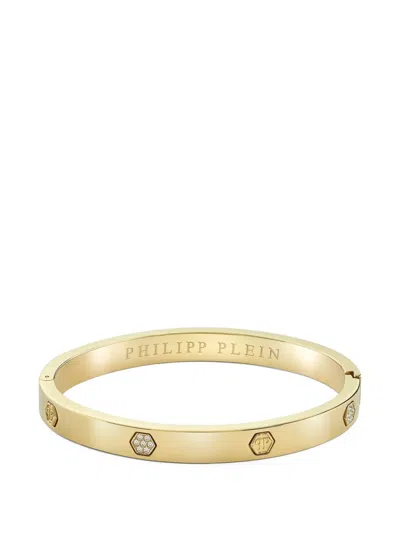 Philipp Plein Crystal-embellished Cuff Bracelet In Gold