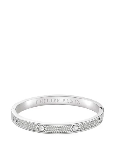 Philipp Plein Crystal-embellished Cuff Bracelet In Silver