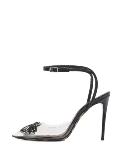 Pre-owned Philipp Plein Crystal-embellished Heeled Pumps In White