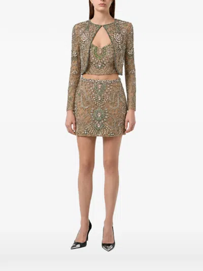Philipp Plein Crystal-embellished Jacket In Neutral