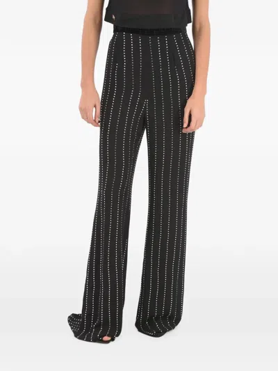 Philipp Plein Crystal-embellished Palazzo Pants In Black