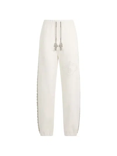 Philipp Plein Crystal-embellished Track Pants In White