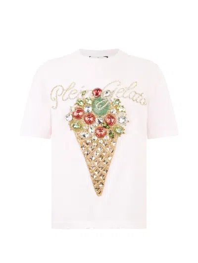 Philipp Plein Washed Man Fit T-shirt Gelato In Pink