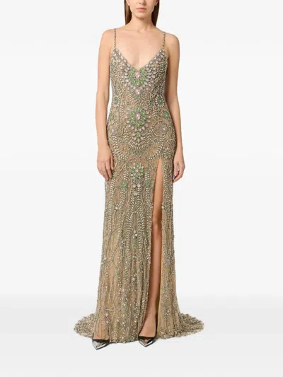 Philipp Plein Crystal-embellished Tulle Maxi Dress In Multi