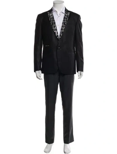 Pre-owned Philipp Plein Crystalized Animal Print Blazer In Black